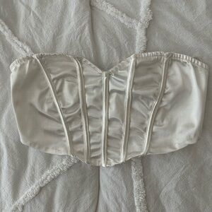 PrettyLittleThing Satin Cream Bandeau